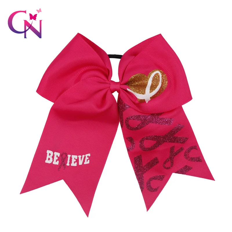 7" Breast Cancer Pink Cheer Bow Grosgrain Ribbon Printed Hair Bow Handmade Elastic Hair Ropes For Girls Hair Accessories
7" Breast Cancer Pink Cheer Bow Grosgrain Ribbon Printed Hair Bow Handmade Elastic Hair Ropes For Girls Hair Accessories