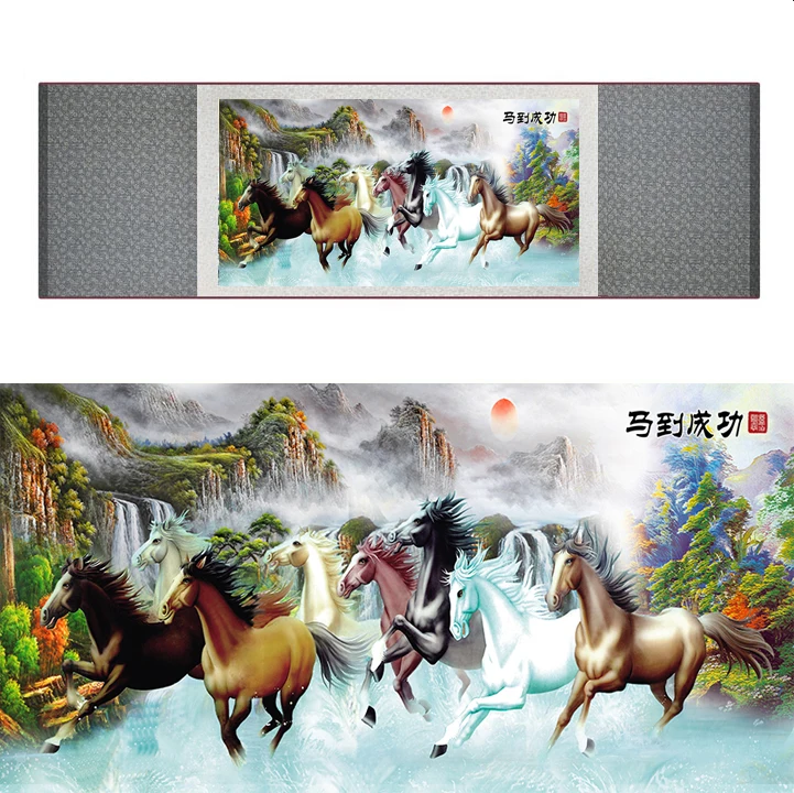 top quality Chinese Horse silk painting Horse art painting Silk scroll art painting eight horse painting19062814
top quality Chinese Horse silk painting Horse art painting Silk scroll art painting eight horse painting19062814