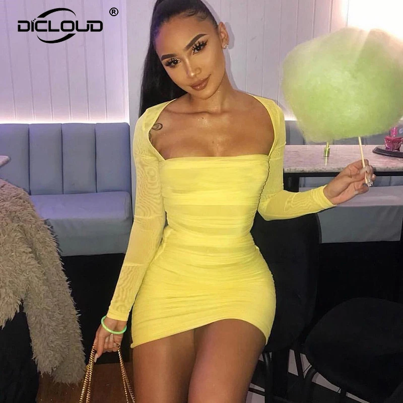 Sexy Yellow Square Collar Mesh Dress for Women Spring Summer 2019 New Long Sleeve Dresses Fashion Party Club Mini Sheer Vestidos
Sexy Yellow Square Collar Mesh Dress for Women Spring Summer 2019 New Long Sleeve Dresses Fashion Party Club Mini Sheer Vestidos