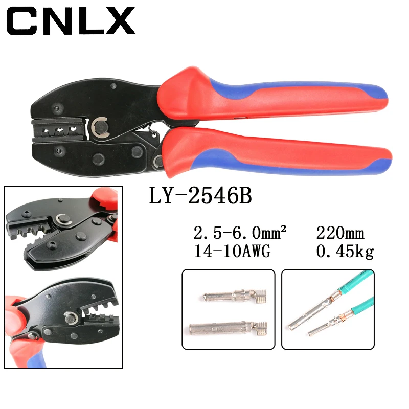 LY-2546B crimping pliers pv line pressing pliers capacity 2.5/4/6mm2 14-10AWG solar connector crimping pliers brand tools
LY-2546B crimping pliers pv line pressing pliers capacity 2.5/4/6mm2 14-10AWG solar connector crimping pliers brand tools