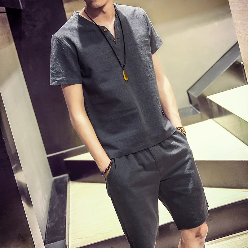 Men's Summer Chinese Style Cotton Material Loose Shorts T-Shirt Men's Thin Fashion Casual Suit Asian Size M-5XL
Men's Summer Chinese Style Cotton Material Loose Shorts T-Shirt Men's Thin Fashion Casual Suit Asian Size M-5XL