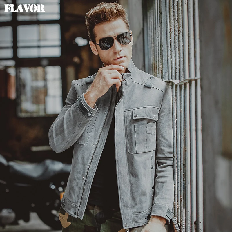 Men's pigskin real leather jacket gray Genuine Leather jacket motorcycle leather coat men
Men's pigskin real leather jacket gray Genuine Leather jacket motorcycle leather coat men