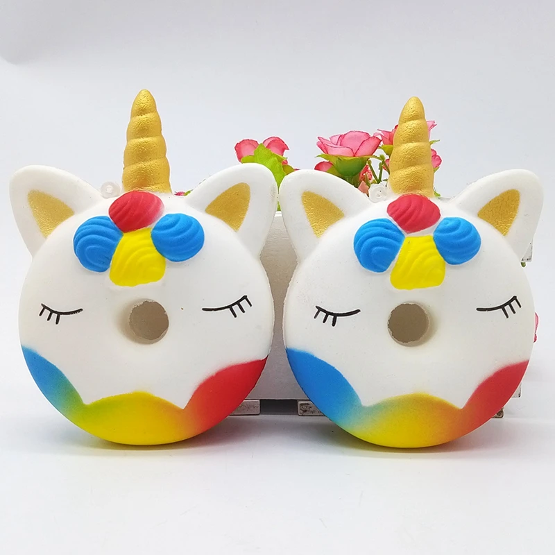 Cute Kawaii Colorful Galaxy Cartoon Unicorn Squishy Donut Slow Rising Stress Relief Squeeze Funny Antistress Toy For Kid Squishi