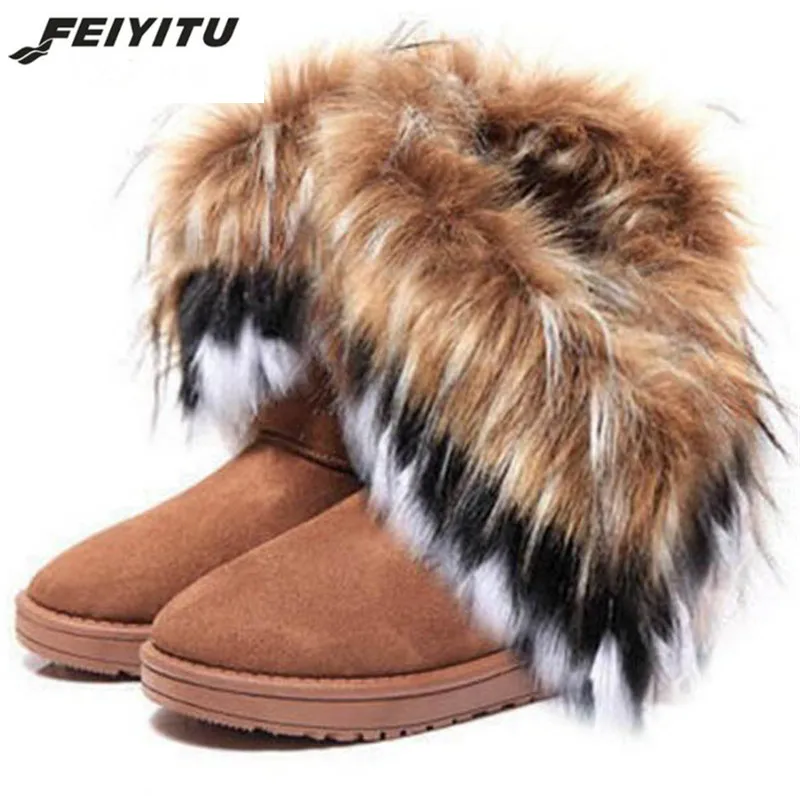 Feiyitu Women Snow Boots Warm Winter Shoes Fake Fox Fur Ankle Boots 2018 Fashion Comfortable Shoes Woman Slip On Size 40
Feiyitu Women Snow Boots Warm Winter Shoes Fake Fox Fur Ankle Boots 2018 Fashion Comfortable Shoes Woman Slip On Size 40