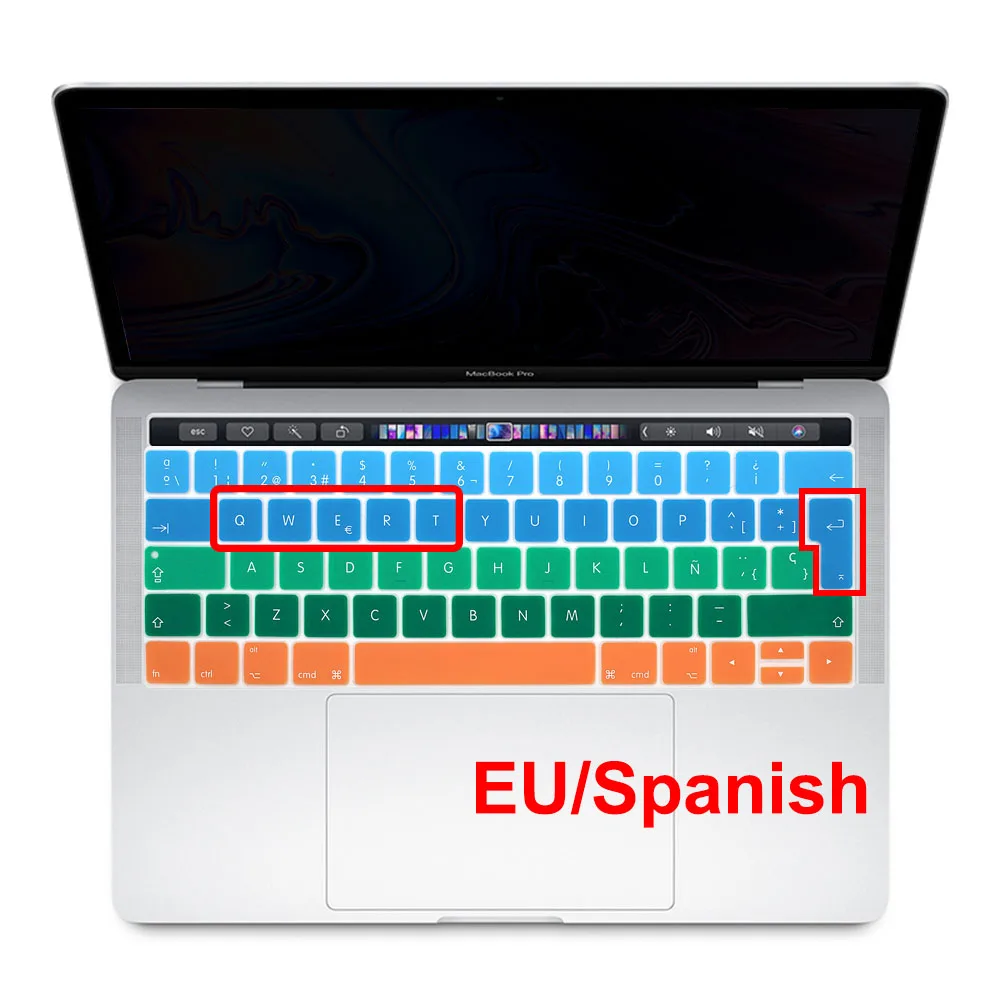 Redlai Silicone EU Spanish Gradient Keyboard Cover Stickers Protector for MacBook Pro 13 15 With Touch Bar A1706 A1707
Redlai Silicone EU Spanish Gradient Keyboard Cover Stickers Protector for MacBook Pro 13 15 With Touch Bar A1706 A1707
