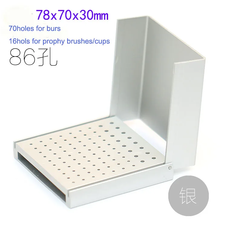 Dental Burs Holder Autoclavable polishing brush cup Block 86-hole 1PC SILVER COLOR
Dental Burs Holder Autoclavable polishing brush cup Block 86-hole 1PC SILVER COLOR