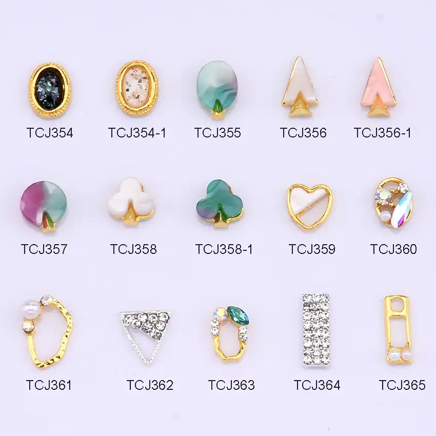 10pcs new japanese nail jewelry design pearl metal nail art