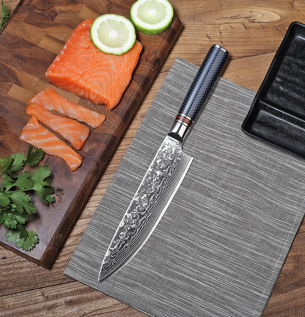 NANHAIONE Chef Knife Damascus Steel 8 Inch High Carbon 67 Layers VG 10 Damascus Gyutou Kitchen Knives-CL138
NANHAIONE Chef Knife Damascus Steel 8 Inch High Carbon 67 Layers VG 10 Damascus Gyutou Kitchen Knives-CL138