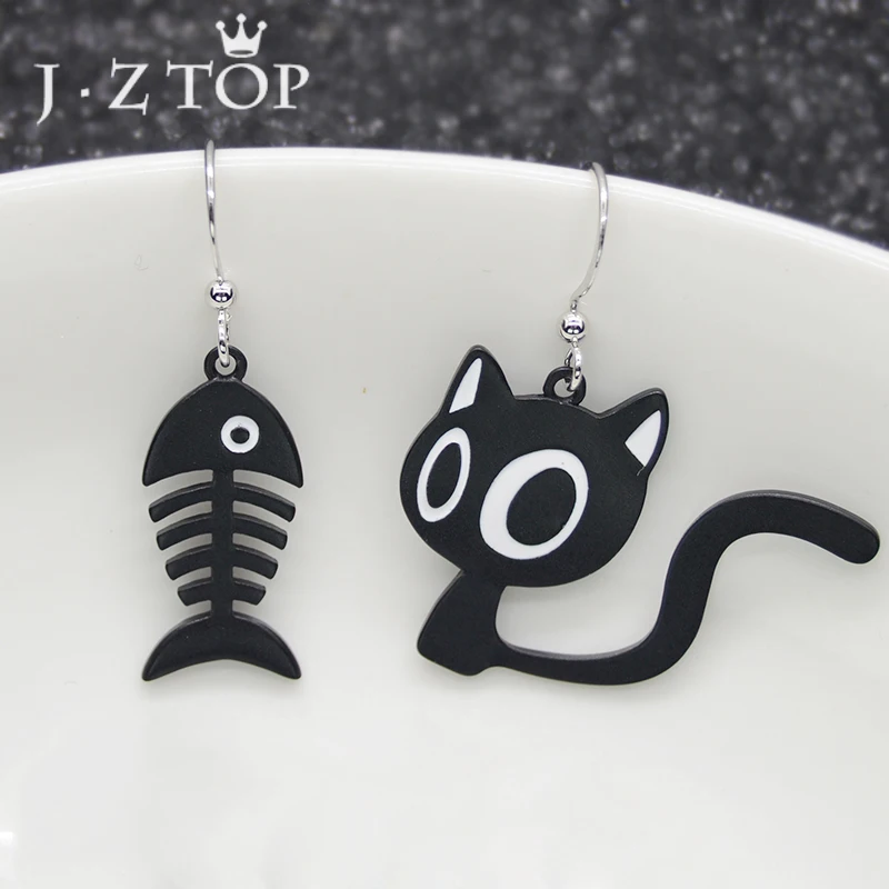 JZTOP Lovely Cat Fish Animal Dangle Earrings Woman Simple Cartoon Shape Metal Asymmetry Drop Earring Female Punk Jewelry Brincos
JZTOP Lovely Cat Fish Animal Dangle Earrings Woman Simple Cartoon Shape Metal Asymmetry Drop Earring Female Punk Jewelry Brincos