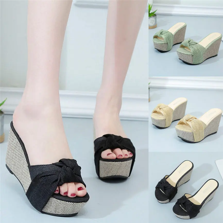 Women Shoes Women Casual Wedge Summer Slip-On High Heel Platform Peep Toe Shoes Bow Sandals Summer Casual Style Shoes For Ladies
Women Shoes Women Casual Wedge Summer Slip-On High Heel Platform Peep Toe Shoes Bow Sandals Summer Casual Style Shoes For Ladies