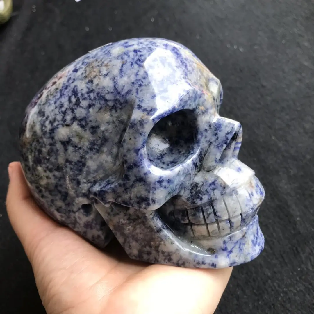 Free ship 5" Cheap natural blue stone carved crystal reiki skull head healing for Fengshui home decoration JM
Free ship 5" Cheap natural blue stone carved crystal reiki skull head healing for Fengshui home decoration JM