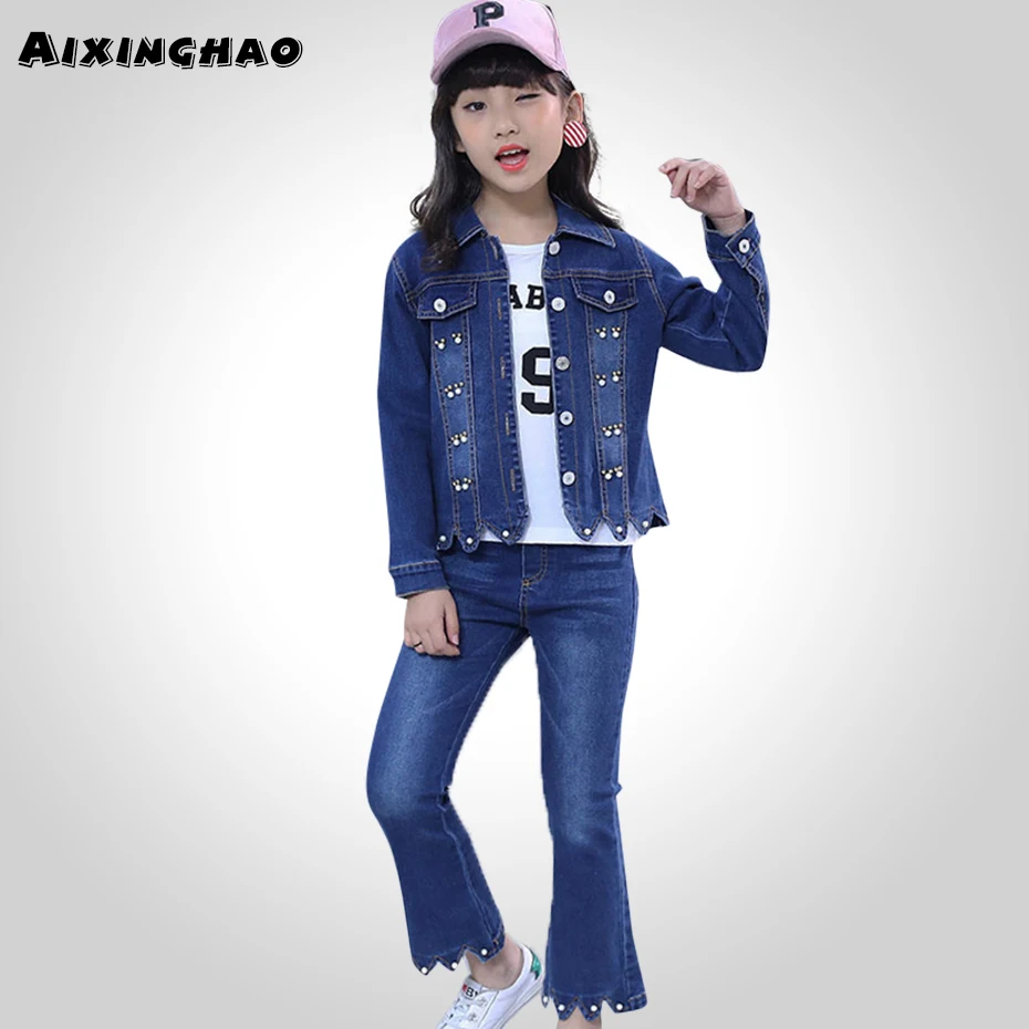 2018 Kids Girls Clothes Set Denim Coats Jackets + Jeans Girls Spring Autumn Clothes Teenage Kids Tracksuit 6 8 10 12 13 Year
2018 Kids Girls Clothes Set Denim Coats Jackets + Jeans Girls Spring Autumn Clothes Teenage Kids Tracksuit 6 8 10 12 13 Year