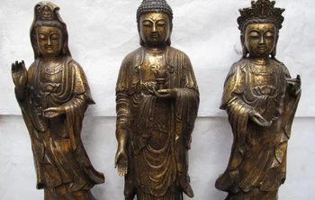 Tibet Buddhism Classic Copper Three Saints of the West GuanYin Buddha Statue Set
Tibet Buddhism Classic Copper Three Saints of the West GuanYin Buddha Statue Set