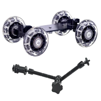Hot Sale Tabletop Mobile Rolling Sliding Dolly Stabilizer Skater Slider Magic Arm DSLR Camera Rail Stand Photography Car
Hot Sale Tabletop Mobile Rolling Sliding Dolly Stabilizer Skater Slider Magic Arm DSLR Camera Rail Stand Photography Car