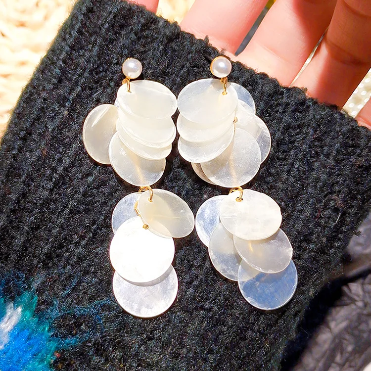Korean spring new style fashion jewelry natural elegant white shell earrings long tassel artistic temperament earring for women
Korean spring new style fashion jewelry natural elegant white shell earrings long tassel artistic temperament earring for women