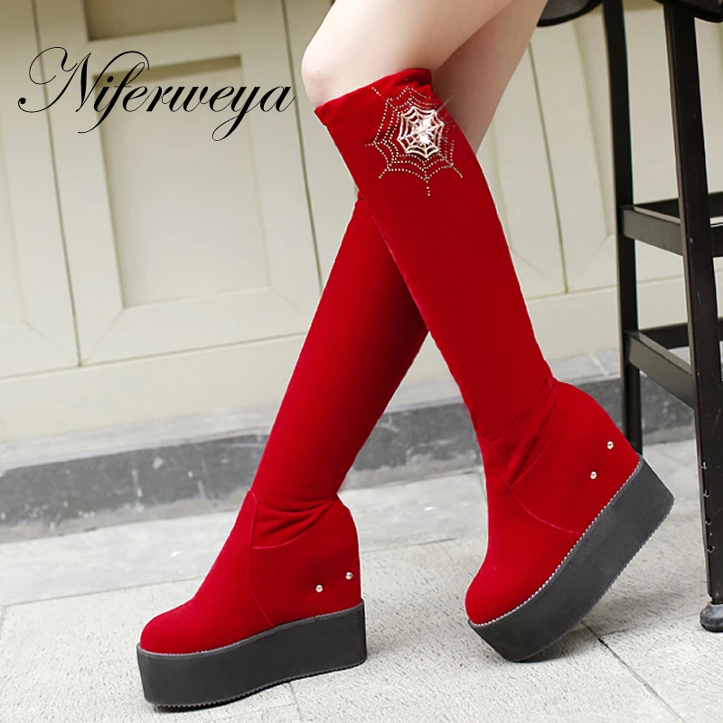 New big size 34-43 warm women shoes fashion Height Increasing Platform high heel botas Rhinestone decoration Over-the-Knee boots
New big size 34-43 warm women shoes fashion Height Increasing Platform high heel botas Rhinestone decoration Over-the-Knee boots