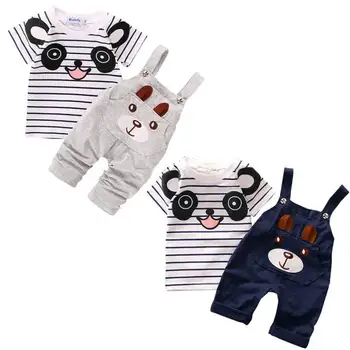 SZYADEOU Toddler Straps Set Baby Boy Little Bear Stripe Short-Sleeve Set Одежда для новорожденны wholesale L4
SZYADEOU Toddler Straps Set Baby Boy Little Bear Stripe Short-Sleeve Set Одежда для новорожденны wholesale L4