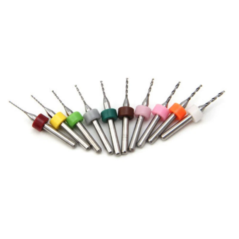 10x 0.6-1.5mm PCB Print Circuit Board Carbide Mini Micro Drill Bits CNC Tools