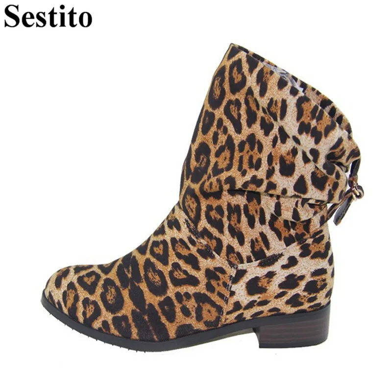 Concise Black Leopard Flock Winter Boots Woman Round Toe Square Heel Ankle Boots For Women Slip-on Pleated Casual Women Shoes
Concise Black Leopard Flock Winter Boots Woman Round Toe Square Heel Ankle Boots For Women Slip-on Pleated Casual Women Shoes