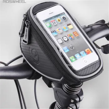 

ROSWHEEL Bicycle Front Frame Handlebar Bag Pouch for 4.2 in/5 in/5.7 in Cellphone Bike phone bag touch screen Cycling equipment