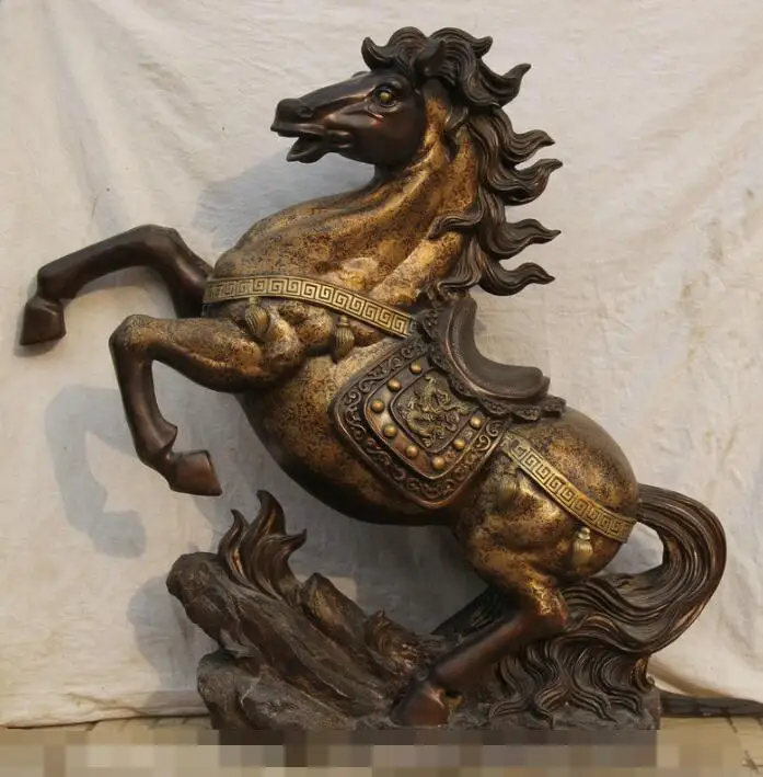 S05739 38" Huge China Bronze FengShui Zodiac Dragon Horse Success Luck Statue Sculpture
S05739 38" Huge China Bronze FengShui Zodiac Dragon Horse Success Luck Statue Sculpture
