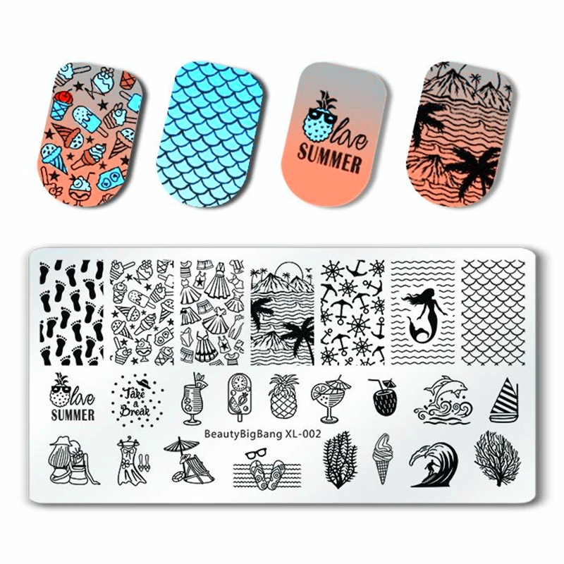 BeautyBigBang Stamping Plate Mermaid Leaves Fruit Wave Nail Art Cat Dog Image Plate Nail Template Nail Stencil BBB XL-002
BeautyBigBang Stamping Plate Mermaid Leaves Fruit Wave Nail Art Cat Dog Image Plate Nail Template Nail Stencil BBB XL-002