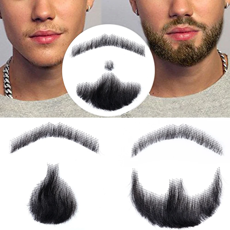 100% Human Hair Fake Men's Man Beard Makeup Mustache Perfect for Costume And Party Hand Made JINKAILI
100% Human Hair Fake Men's Man Beard Makeup Mustache Perfect for Costume And Party Hand Made JINKAILI
