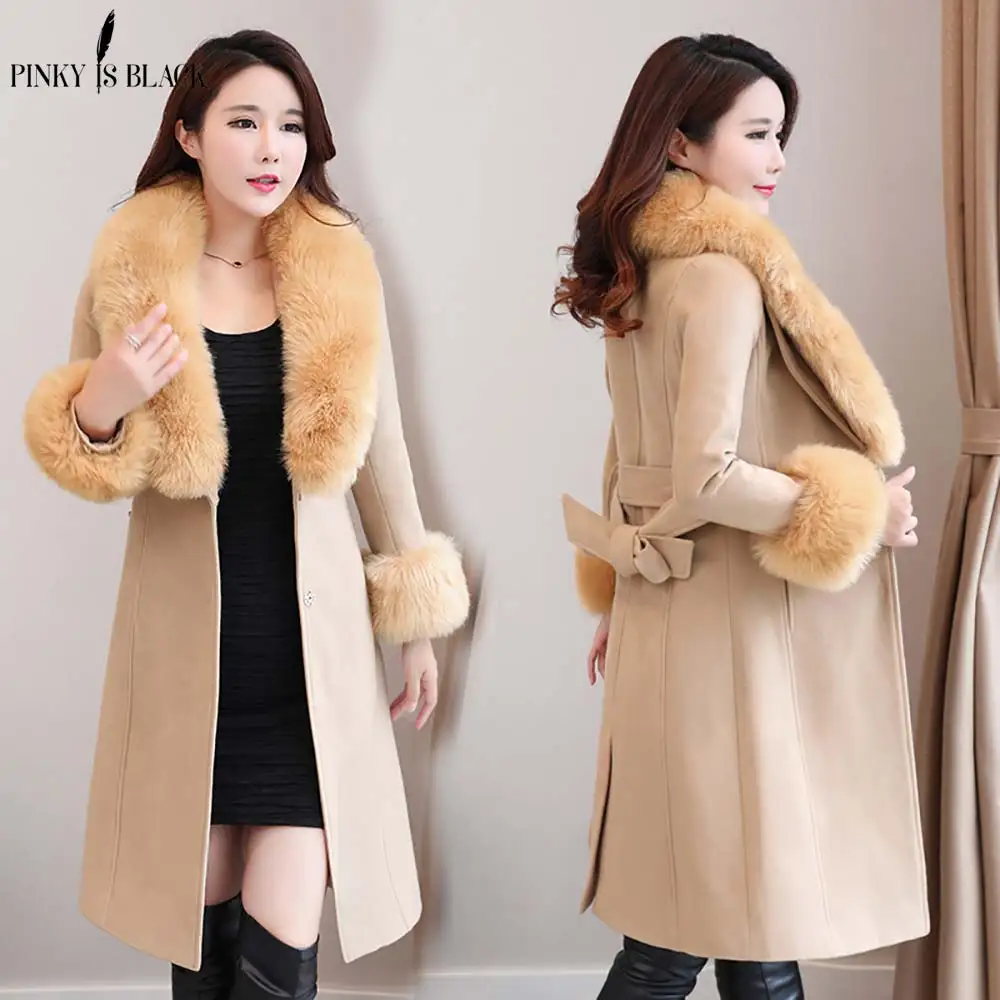 PinkyIsblack 2019 Autumn And Winter coat women Woolen outerwear female slim medium-long large fur collar wool coat and jacket
PinkyIsblack 2019 Autumn And Winter coat women Woolen outerwear female slim medium-long large fur collar wool coat and jacket