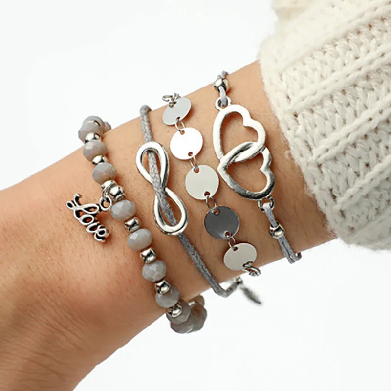 4PCS/Set Memorial day Stone Beaded Charm Infinite Bracelets Set Charm Bracelet Set For lovers New Fashion 2019
4PCS/Set Memorial day Stone Beaded Charm Infinite Bracelets Set Charm Bracelet Set For lovers New Fashion 2019