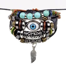 2018 New Steam Punk Handmade Vintage Turkish Evil Eye Bracelet Female Male Natural Stone Wrap Charm Bracelets for Women Men 
2018 New Steam Punk Handmade Vintage Turkish Evil Eye Bracelet Female Male Natural Stone Wrap Charm Bracelets for Women Men