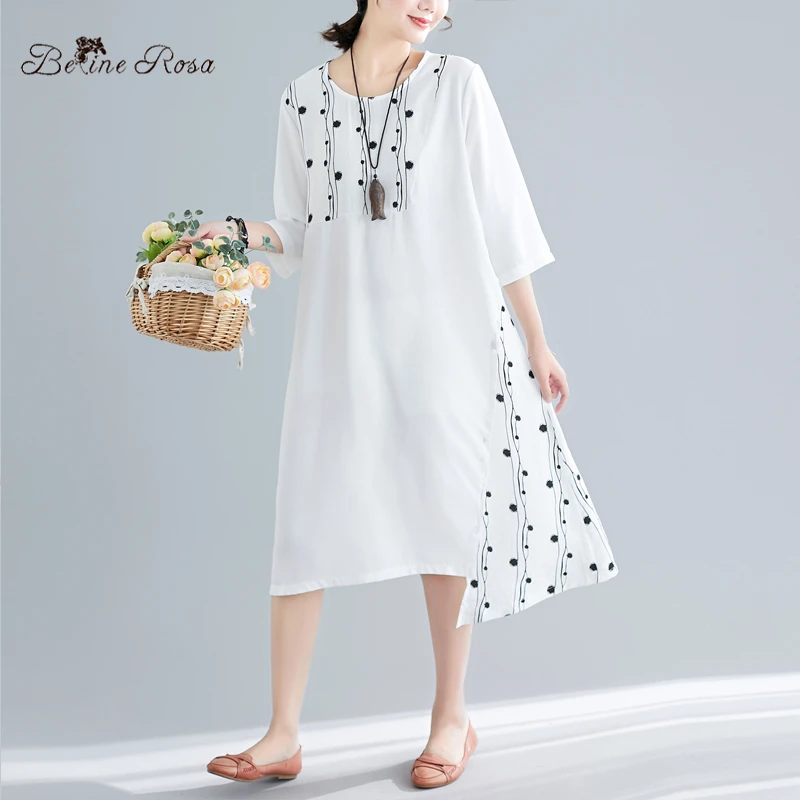 BelineRosa Casual Loose Style Polka Dot Striped Women Tunic Dress Summer Casual Style Elegant Ladies Shirt Dress SYWY0004
BelineRosa Casual Loose Style Polka Dot Striped Women Tunic Dress Summer Casual Style Elegant Ladies Shirt Dress SYWY0004