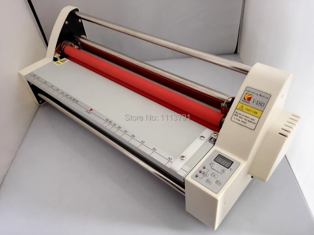 

Brand New 17.5"Laminator Four Rollers Hot Roll Laminating Machine electronic temperature control single and sided a heating mode