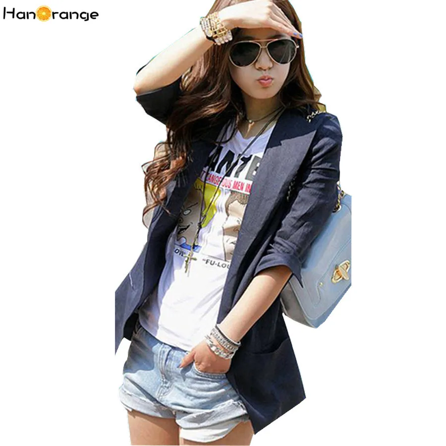 HanOrange Plus Size Summer Three Quarter Sleeve Thin Pocket Long Female Linen Blazer Jacket White/Dark Blue/Rose/Green
HanOrange Plus Size Summer Three Quarter Sleeve Thin Pocket Long Female Linen Blazer Jacket White/Dark Blue/Rose/Green