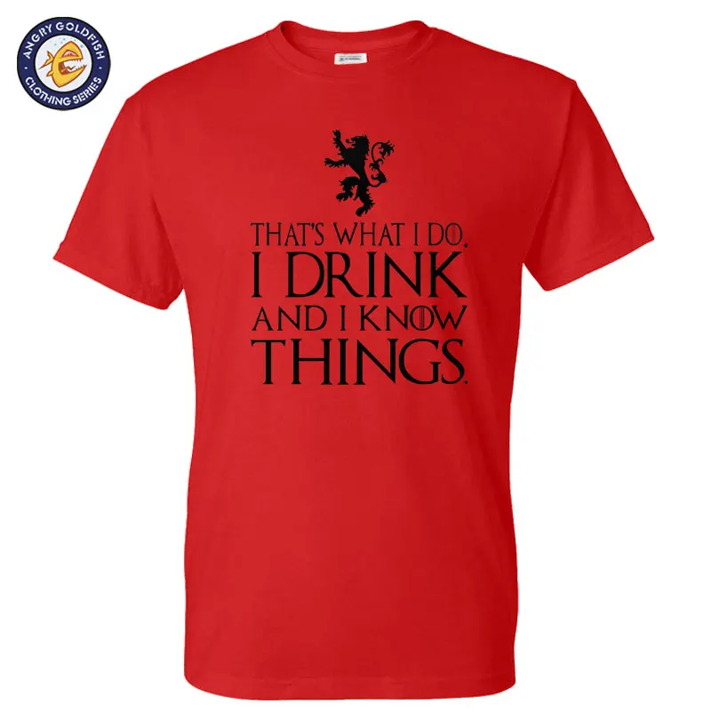 That's What I Do I Drink And I Know Things Men's T Shirt GOT Tyrion Graphic Humor Tee Shirts Camisetas
That's What I Do I Drink And I Know Things Men's T Shirt GOT Tyrion Graphic Humor Tee Shirts Camisetas