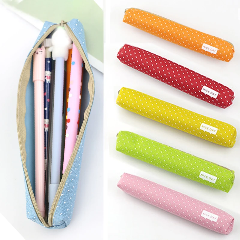Cute Stationery Pouch Candy Color for Girls Pencil Case Gift Office Canvas Pen Bag Coin Purse Dot Kawaii 1PC School Supplies
Cute Stationery Pouch Candy Color for Girls Pencil Case Gift Office Canvas Pen Bag Coin Purse Dot Kawaii 1PC School Supplies