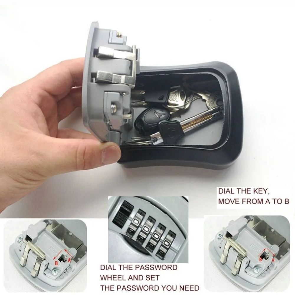 4 Digit Combination Password Keys Box Key Storage Organizer Case Wall Mounted Home Security Lock Tool Metal Key Box Hot Sales
4 Digit Combination Password Keys Box Key Storage Organizer Case Wall Mounted Home Security Lock Tool Metal Key Box Hot Sales
