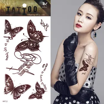 1pcs Temporary Henna Tattoo Words Butterfly Brown Tatttoo Sticker tatuagem tatuaje Body Art for Women
1pcs Temporary Henna Tattoo Words Butterfly Brown Tatttoo Sticker tatuagem tatuaje Body Art for Women