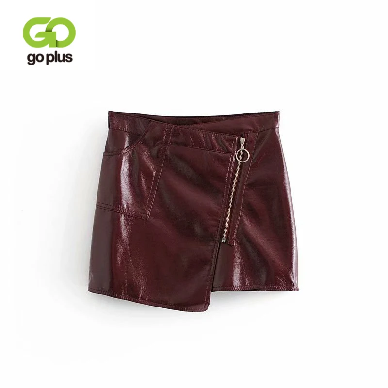 GOPLUS Women Glossy PU Leather Skirts Side Zipper Faldas Solid European Style Fashion Streetwear Mini Skirts Falda Mujer C6522
GOPLUS Women Glossy PU Leather Skirts Side Zipper Faldas Solid European Style Fashion Streetwear Mini Skirts Falda Mujer C6522