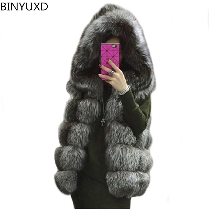BINYUXD Women Vest Hooded Cap Fur Fashion Luxury Thick Warm Vest Faux Fox Hair Down Coat Jacket Solid Color Fur Vests Women Coat
BINYUXD Women Vest Hooded Cap Fur Fashion Luxury Thick Warm Vest Faux Fox Hair Down Coat Jacket Solid Color Fur Vests Women Coat