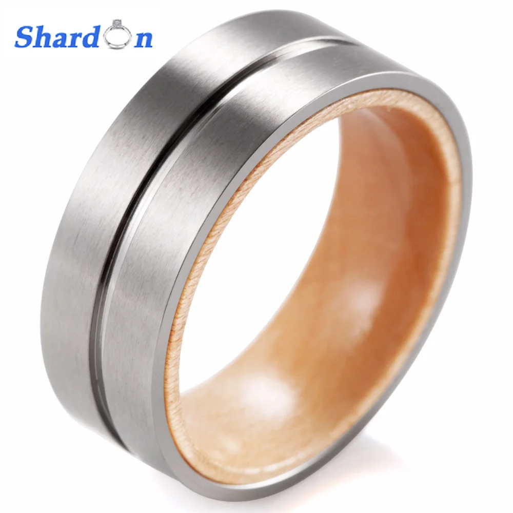 SHARDON Titanium and wood Ring with Groove Matte Finishing Mens titanium wedding band inner wood comfort fit Wedding Ring Band
SHARDON Titanium and wood Ring with Groove Matte Finishing Mens titanium wedding band inner wood comfort fit Wedding Ring Band