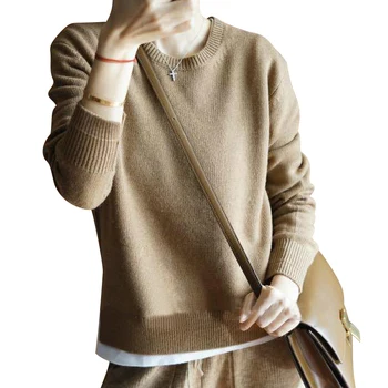 Hot Sale Sweater Women Oneck Pullovers 100% Cashmere and Wool Jumpers Winter 2Colors ladies Clothes Woman Sweaters Woolen Tops
Hot Sale Sweater Women Oneck Pullovers 100% Cashmere and Wool Jumpers Winter 2Colors ladies Clothes Woman Sweaters Woolen Tops