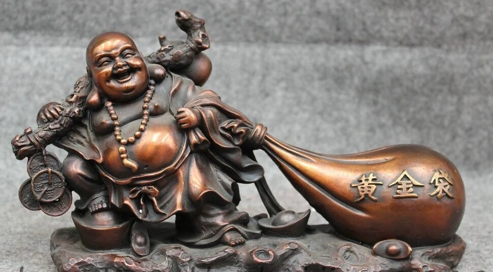 4884139" Chinese Pure Bronze YuanBao Buddhism Happy Maitreya Buddha Statue Money Bag
4884139" Chinese Pure Bronze YuanBao Buddhism Happy Maitreya Buddha Statue Money Bag