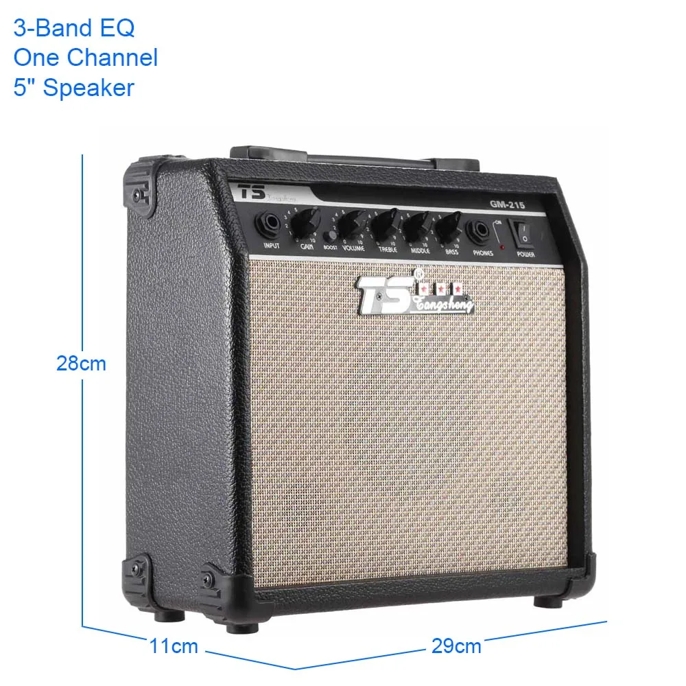 GM-215 Professional 15W Electric Guitar Amplifier Amp Distortion with 3-Band EQ 5" Speaker guitar accessories
GM-215 Professional 15W Electric Guitar Amplifier Amp Distortion with 3-Band EQ 5" Speaker guitar accessories