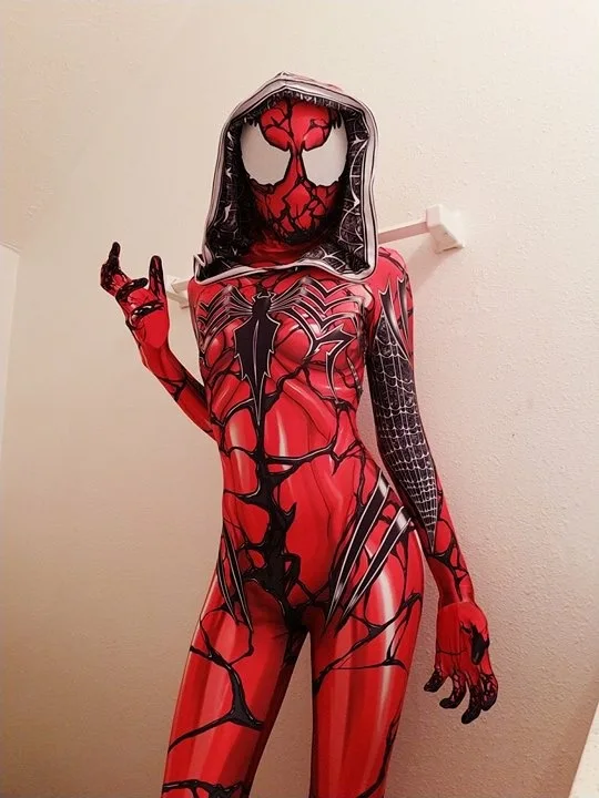 Carnage Gwen Spider Girl Cosplay Costume 3D Print Spandex Superhero Zentai Bodysuit for woman/kids Custom Made
Carnage Gwen Spider Girl Cosplay Costume 3D Print Spandex Superhero Zentai Bodysuit for woman/kids Custom Made