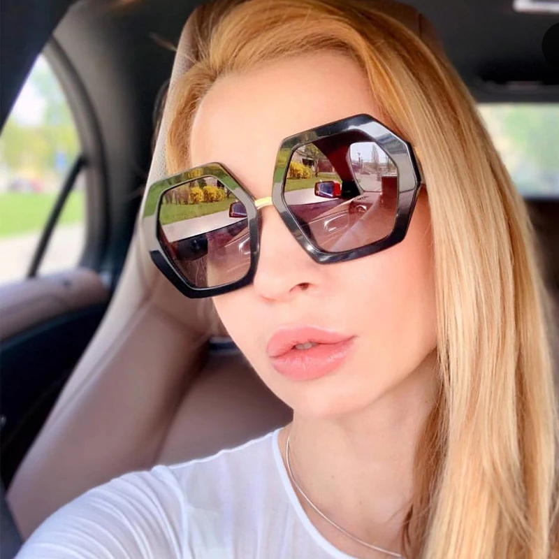 QPeClou New Oversized Irregular Polygon Sunglasses Women Men Fashion Big Gradient Sun Glasses Ladies Brown Lens Eyeglasses UV400
QPeClou New Oversized Irregular Polygon Sunglasses Women Men Fashion Big Gradient Sun Glasses Ladies Brown Lens Eyeglasses UV400