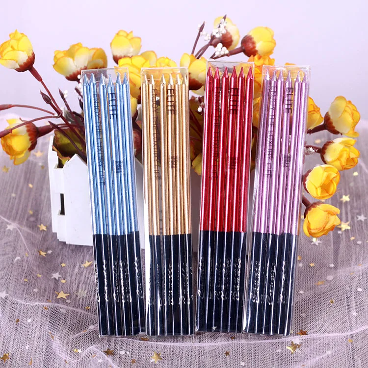 Birthday Party Cake Candles Color Gold Plated 6 Pack Pencil Candles Gold Big Red Boxed Long Rod Candles
Birthday Party Cake Candles Color Gold Plated 6 Pack Pencil Candles Gold Big Red Boxed Long Rod Candles