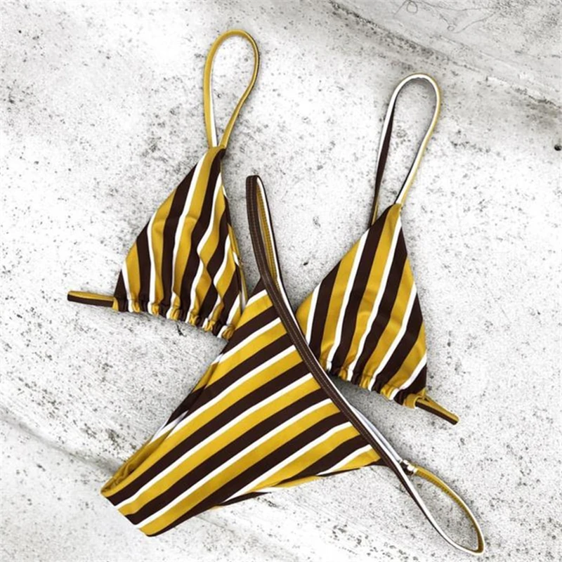 Ariel Sarah Striped Swimsuit Swimwear Women Triangle Bikini Set Bathing Suit Bandage Beach Wear Bikini Monokini Maillot De Bain 
Ariel Sarah Striped Swimsuit Swimwear Women Triangle Bikini Set Bathing Suit Bandage Beach Wear Bikini Monokini Maillot De Bain
