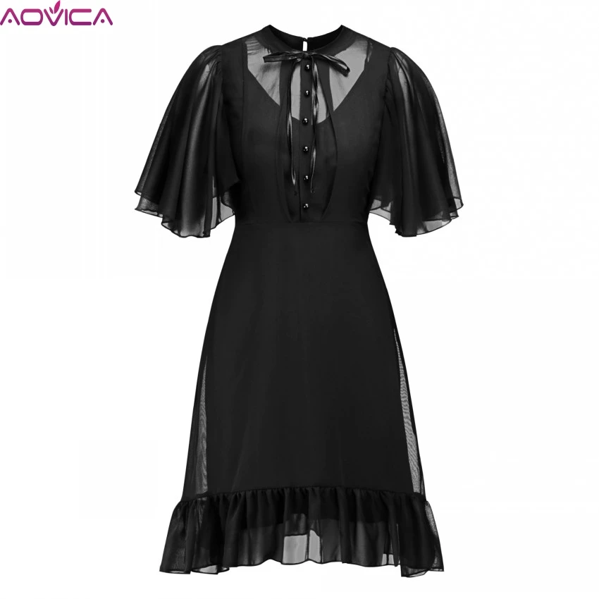 2019 Evening Party Work Vintage Gothic Black Midi Dress Women Summer Lace Mesh Butterfly Bow Short Dresses
2019 Evening Party Work Vintage Gothic Black Midi Dress Women Summer Lace Mesh Butterfly Bow Short Dresses