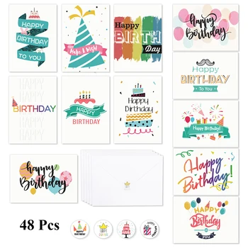 Partykindom 48 Set Durable Nice Premium Bulk Greeting Cards Evelopes Birthday Cards for Families Birthday Friends
Partykindom 48 Set Durable Nice Premium Bulk Greeting Cards Evelopes Birthday Cards for Families Birthday Friends