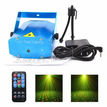 

2pc Mini Portable IR Remote Red Green RG Beam Projector Laser Light DJ Club Home Xmas Party Dsico LED Show Stage Lighting OI100U